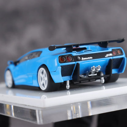 Micro Turbo 1:64 Lamborghini Diablo SV Metallic Blue CHobby Expo China 2026 Special Edition (Foldable Pop Up Head Lights + Opening Hood + Engine Part + Exhaust Details + Attachment)