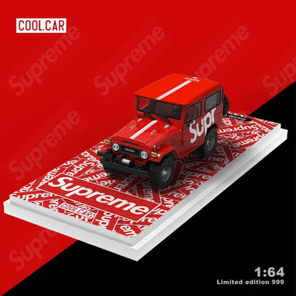 Cool.Car 1:64 Car Hauler Trailer Set Supreme Edition - Toyota FJ40 & BMW M4 & Trailer Full Set