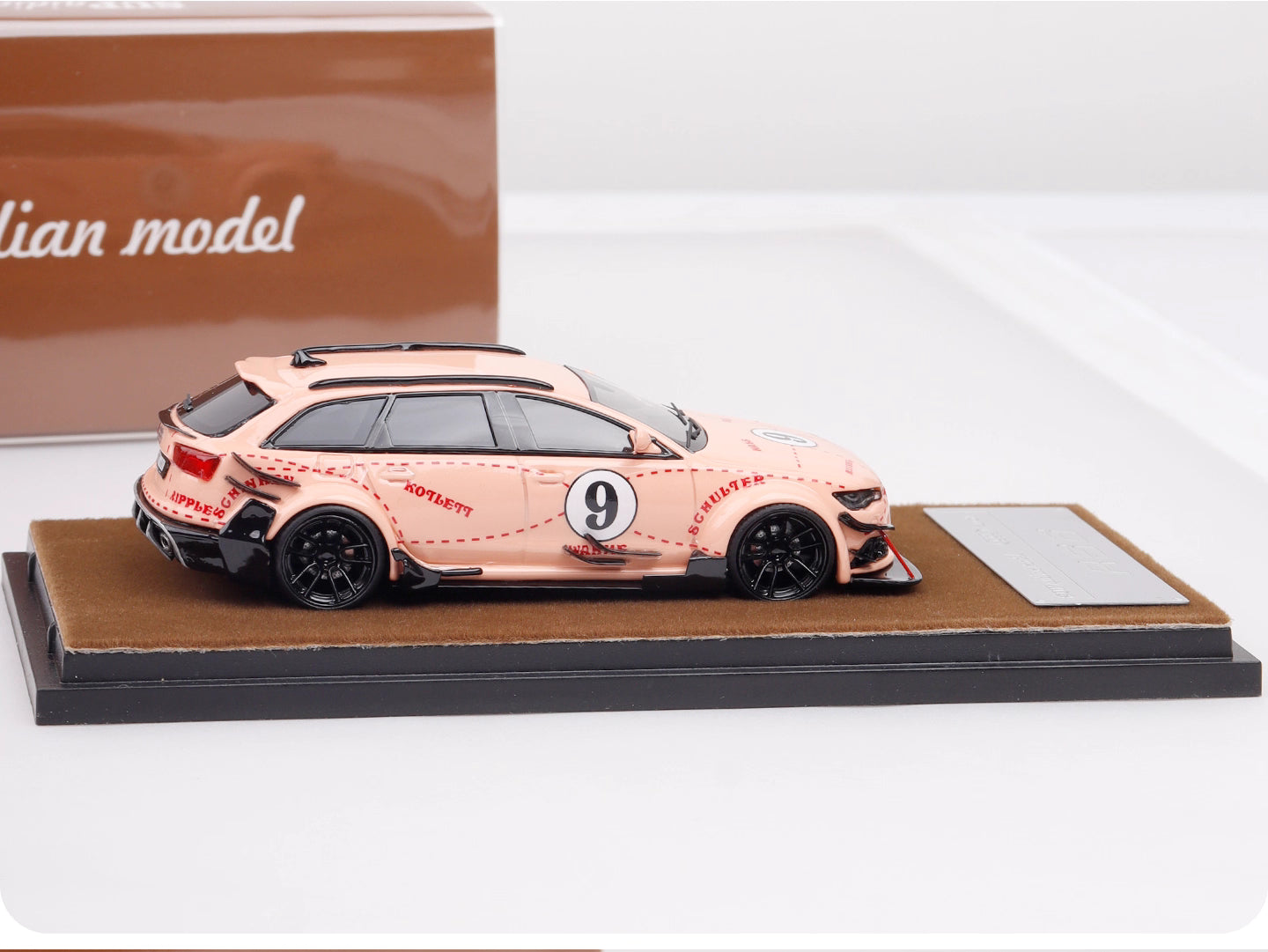 [Premium Resin Model] SUP Qidian Model 1:64 Audi RS6 Avant C7 Wagon DTM Jon Olsson Custom Pink Pig #9