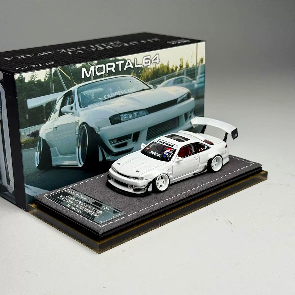 Mortal 1:64 Silvia S14 GT-SPEC V1 Seiji Ookawara Cambergang 1.0 White in Premium Box Packaging