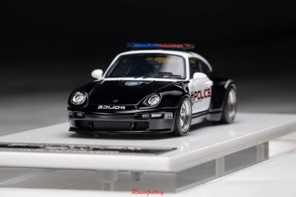 [Premium Resin Model] MY64 MY64X 1:64 Porsche Gunther Werks 993 (GW993) 400R NFS SCPD Police Limited to 299 Pieces (Rear Red and Blue LED Light) + Car Number + Individual Roof Light)
