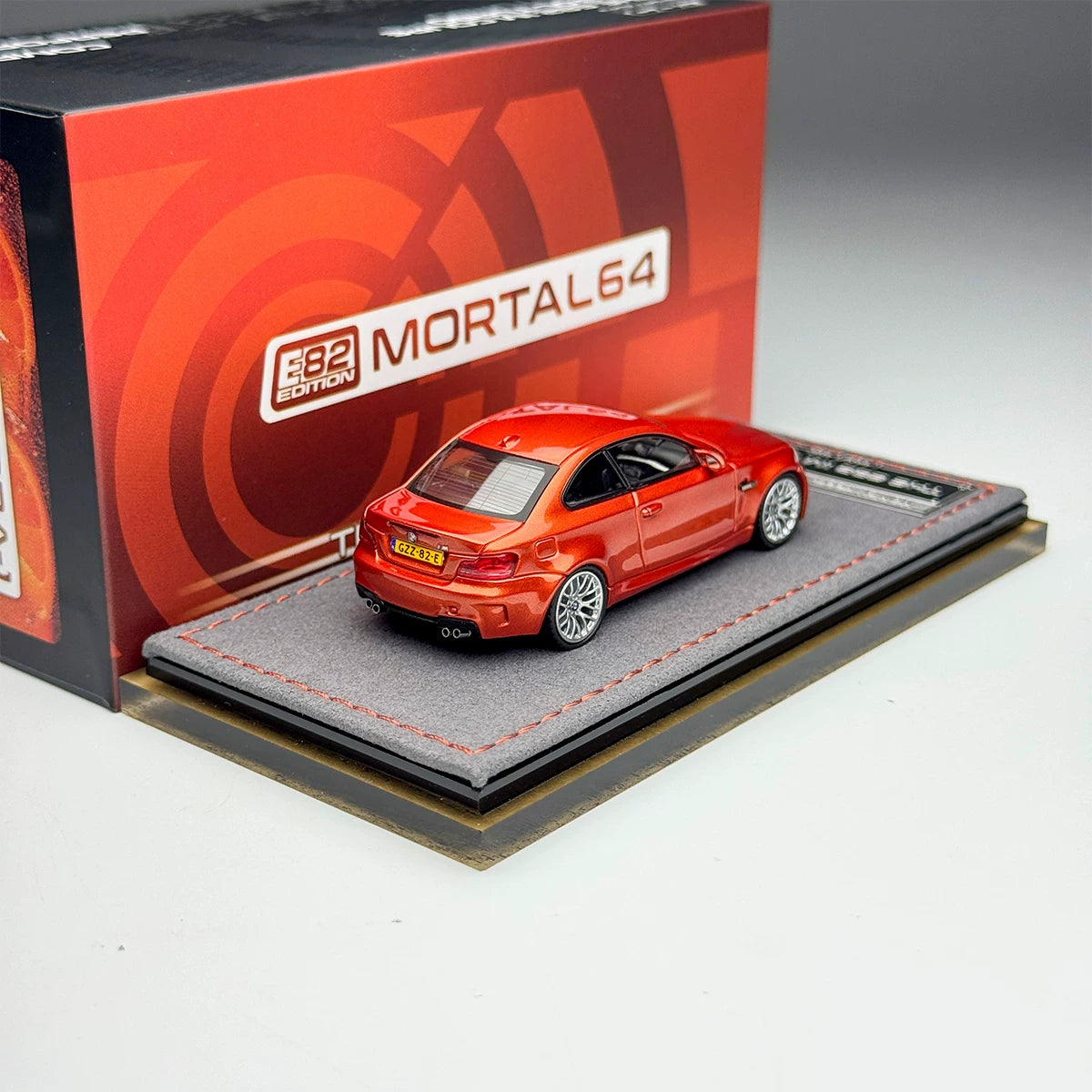 Mortal 1:64 BMW 1M Coupe E82 Valencia Orange in Premium Box Packaging