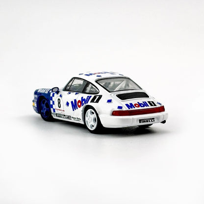 Sparky 1:64 Porsche 911 964 RS Mobil1 Carrera Cup 1993 #8 Blue and White