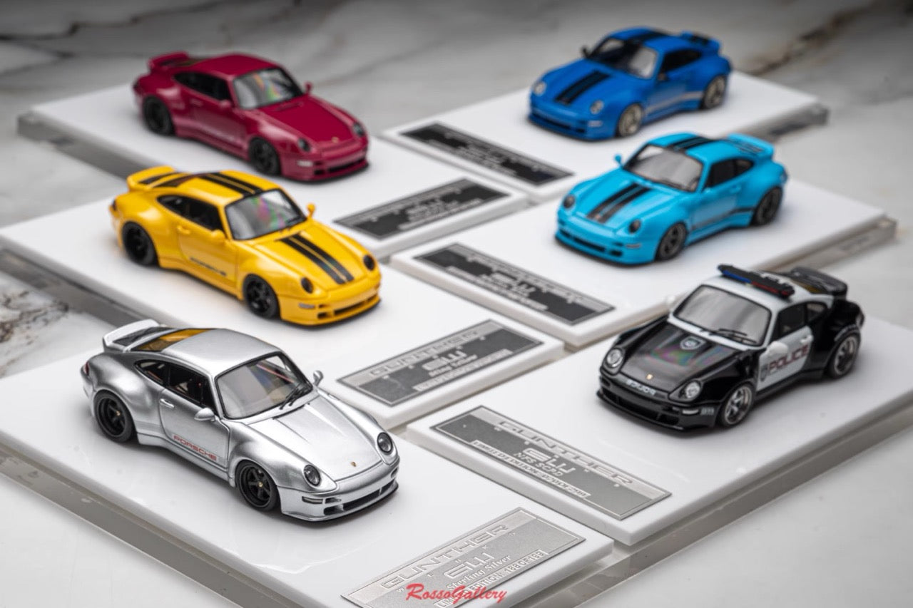 [Premium Resin Model] MY64 MY64X 1:64 Porsche Gunther Werks 993 (GW993) 400R Sterling Silver with Red Interior LHD Limited to 199 Pieces