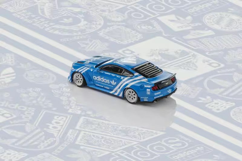 Liberty64 1/64 Ford Mustang MK6 Wide Body Low Stance Custom Adidas Edition