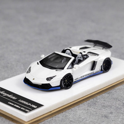 [Premium Resin Model] Fine Works 1:64 Lamborghini Aventador LP700-4 Roadster Convertible Liberty Walk Edition Pearl White Limited to 199 Pieces