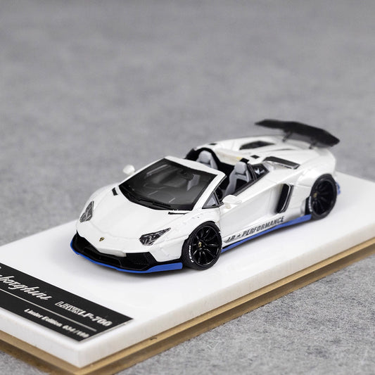 [Premium Resin Model] Fine Works 1:64 Lamborghini Aventador LP700-4 Roadster Convertible Liberty Walk Edition Pearl White Limited to 199 Pieces