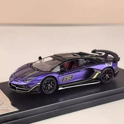 Rhino Model 1:64 Lamborghini Aventador SVJ Removable Roof Metallic Purple