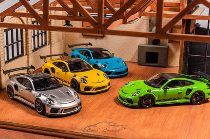[Premium Resin Model] Car Lounge 1:64 Porsche 991.2 GT3 RS GT Silver Metallic Premium Box Packaging Limited 399 Pieces