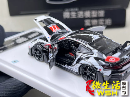 Demon King Auto 1:64 911 GT3 RS (992) Skeleton Rexy Dinosaur #77 (Openable Front Hood + Doors) in Premium Box Packaging