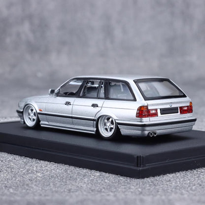 Mortal BMW 5 Series E34 Wagon Silver Low stance Custom Openable Front Hood Detailed Engine Limited 799 Pieces