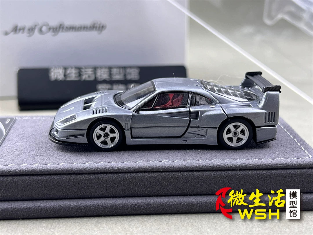AOC 1:64 F40 Raw Metal Edition Hobby Expo China 2026 Limited Edition (Openable All Doors and Hoods with Detailed Engine and Decal Stickers)