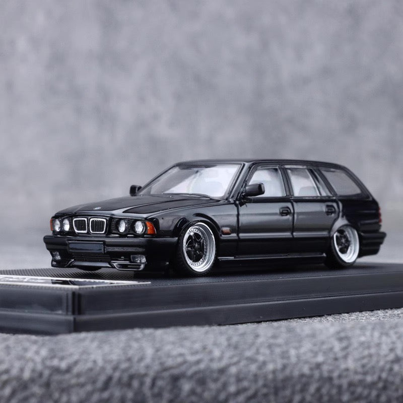 Mortal BMW 5 Series E34 Wagon Pearl Black Low stance Custom Openable Front Hood Detailed Engine Limited 799 Pieces