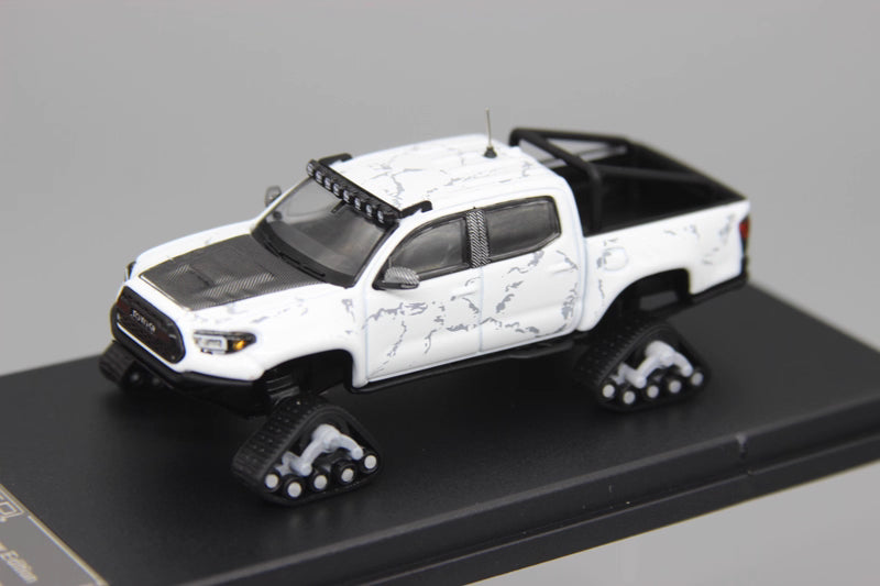 GCD 1:64 Toyota Tacoma N300 Snow Edition Official Licensed White Marble (with 8 Accessories)