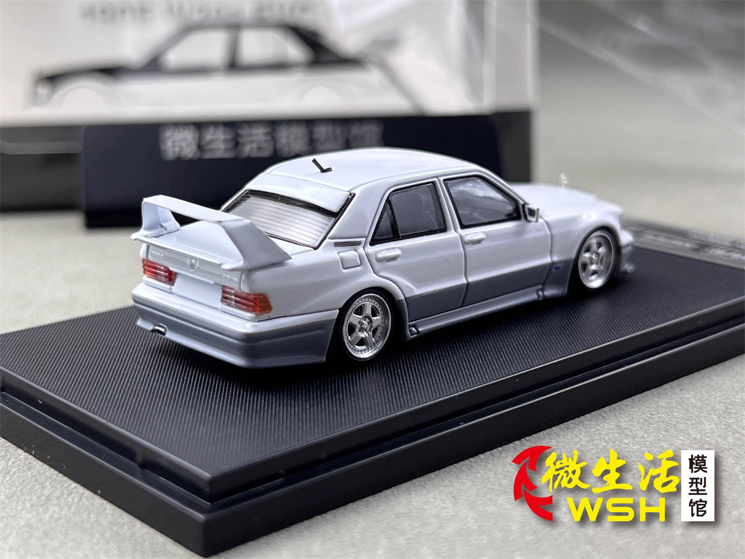 HKM 1:64 Mercedes-Benz 190E W201 2.5-16 EVO II Restmod Custom Gloss White Limited 999 Pieces