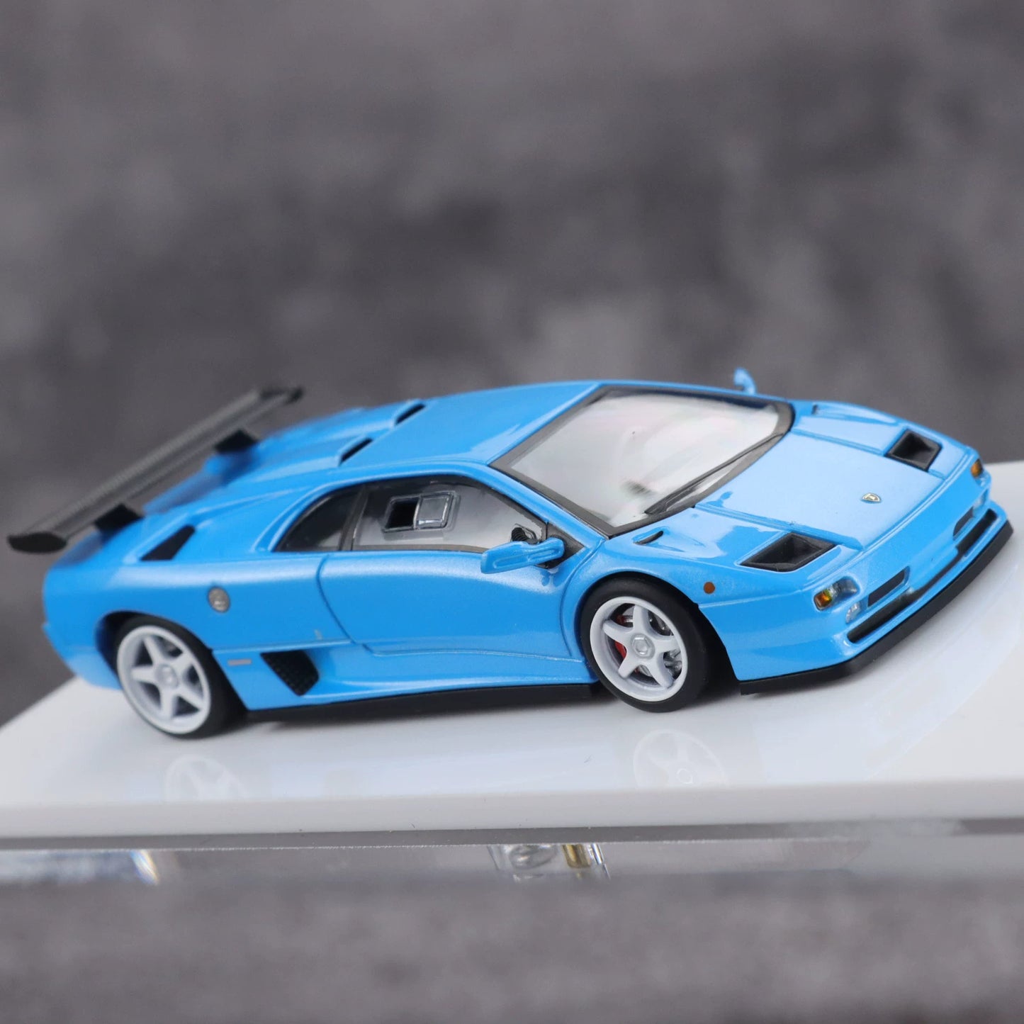 Micro Turbo 1:64 Lamborghini Diablo SV Metallic Blue CHobby Expo China 2026 Special Edition (Foldable Pop Up Head Lights + Opening Hood + Engine Part + Exhaust Details + Attachment)