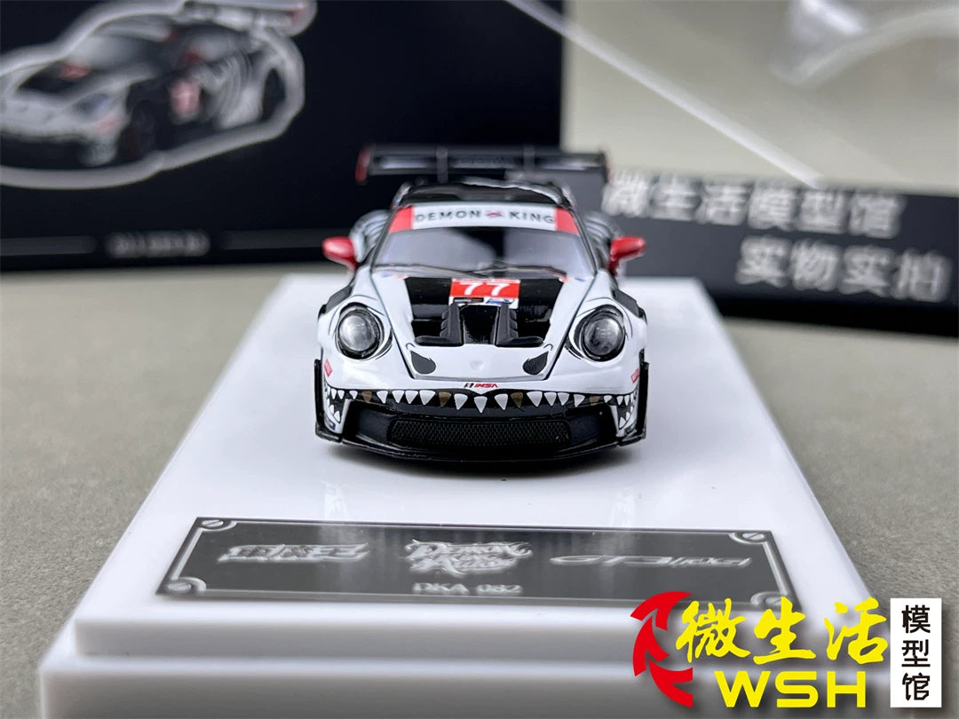 Demon King Auto 1:64 911 GT3 RS (992) Skeleton Rexy Dinosaur #77 (Openable Front Hood + Doors) in Premium Box Packaging