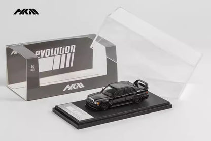 HKM 1:64 Mercedes-Benz 190E W201 2.5-16 EVO II Restmod Custom Gloss Black Limited 999 Pieces