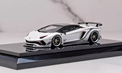 [Premium Resin Model] YM Model 1:64 Lamborghini Rowen Aventador S LP740-4 White with Black Top in Carbon Base Limited 299 Pieces