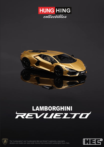 Hung Hing 1:64 Lamborghini Revuelto LB744 V12 PHEV Gold Official Licensed Hobby Expo China 2026 Special Edition (Openable All Doors and Hoods with Detailed Engine)
