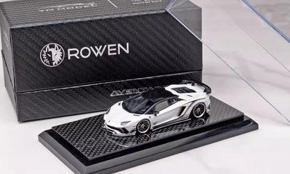 [Premium Resin Model] YM Model 1:64 Lamborghini Rowen Aventador S LP740-4 White with Black Top in Carbon Base Limited 299 Pieces