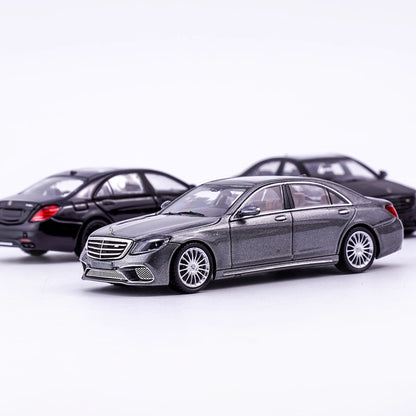 King Model 1:64 Mercedes-Benz S-Class W222 AMG S65L V12 Long Wheel Base Titanium Grey Limited 999 Pieces