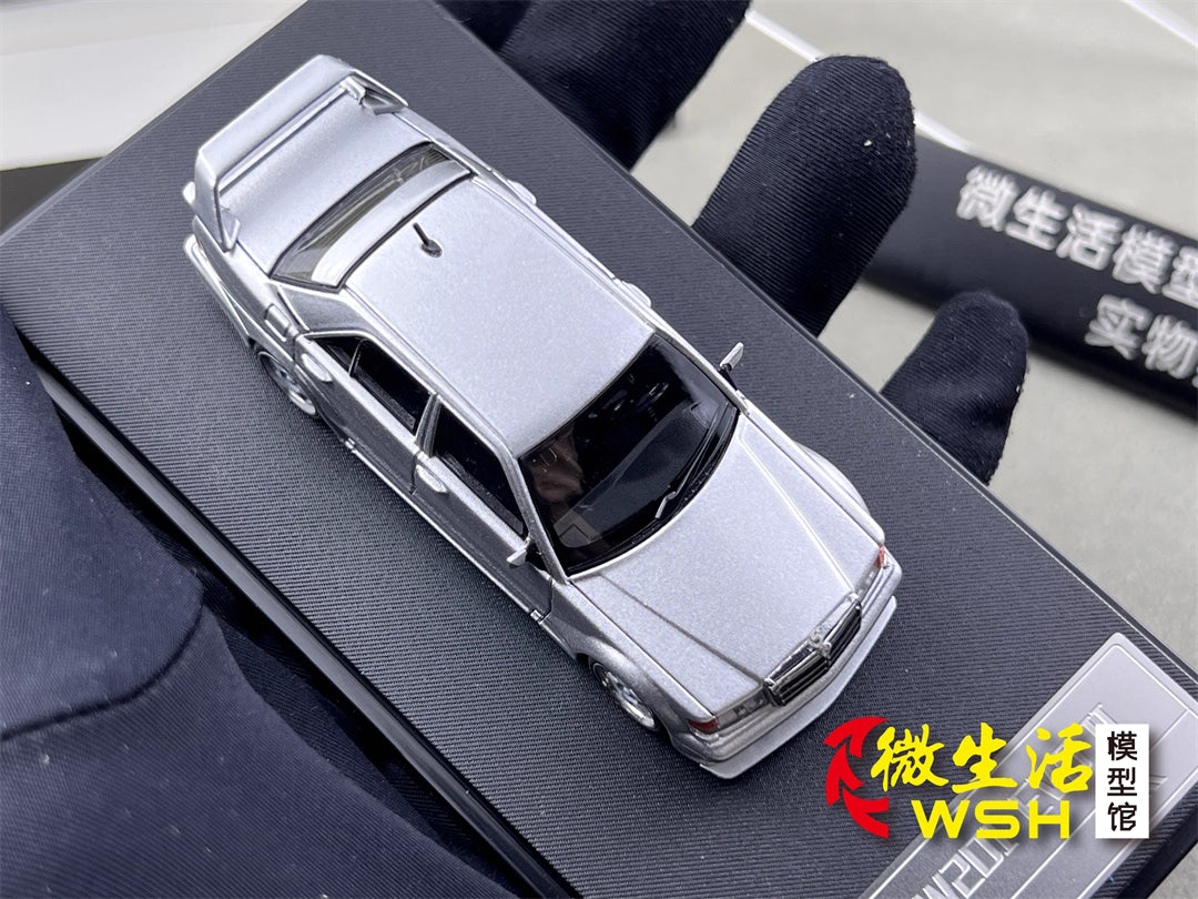 HKM 1:64 Mercedes-Benz 190E W201 2.5-16 EVO II Restmod Custom GT Silver Limited 999 Pieces