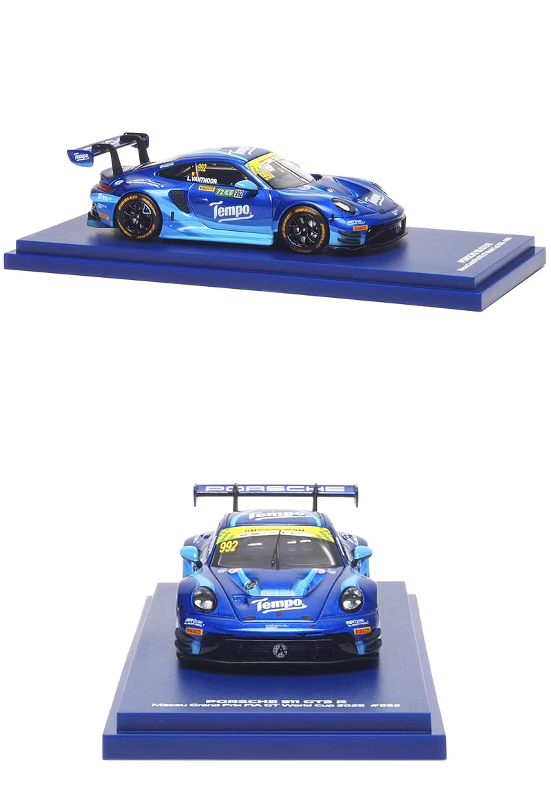AR Box 1:64 Porsche 911 GT3 R Macau Grand Prix FIA GT World Cup 2025 #992 Tempo Porsche Official Licensed (630002111)