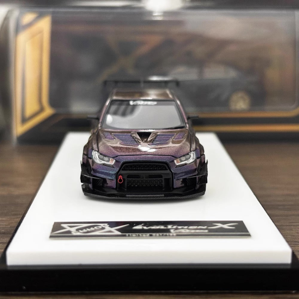 [Premium Resin Model] 404 Error 1:64 Mitsubishi Lancer Evolution EVO X 10 Varis Wide Body Custom Metal Body Kit and Spoiler Chameleon Magic Purple Limited 199 Pieces