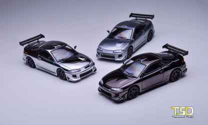 Transcend Model 1:64 Mitsubishi Eclipse Chrome Gun Grey