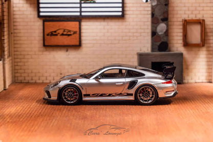 [Premium Resin Model] Car Lounge 1:64 Porsche 991.2 GT3 RS GT Silver Metallic Premium Box Packaging Limited 399 Pieces