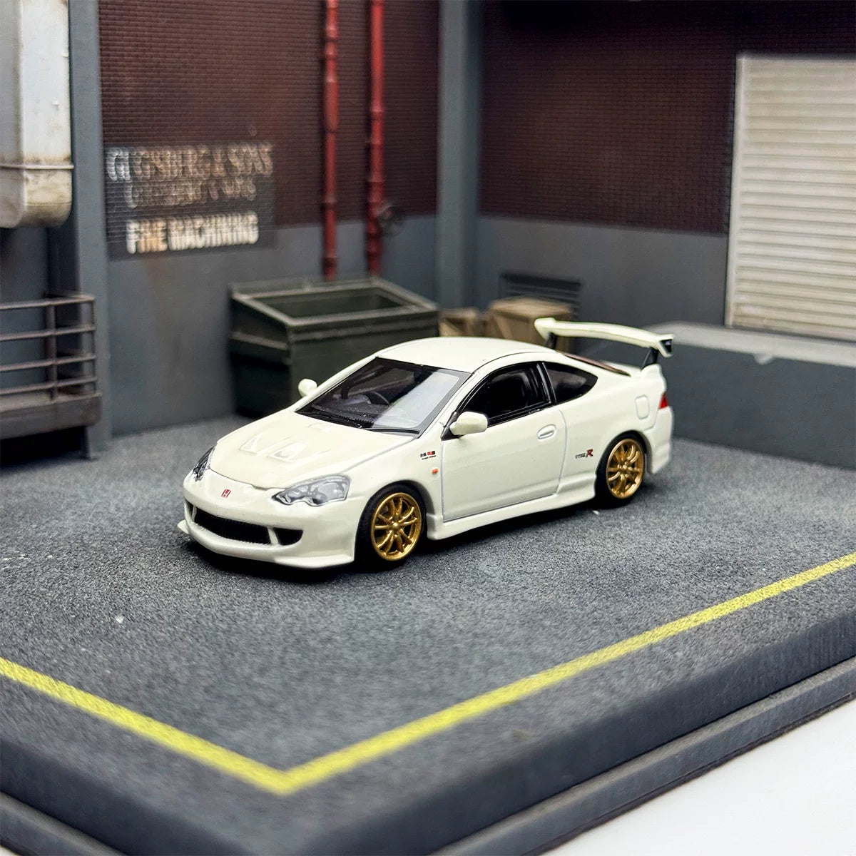 Motorhelix 1:64 Honda Mugen Integra Type-R DC5 championship White Openable Front Hood Detailed Engine - Honda & Mugen Duel Official Licensed