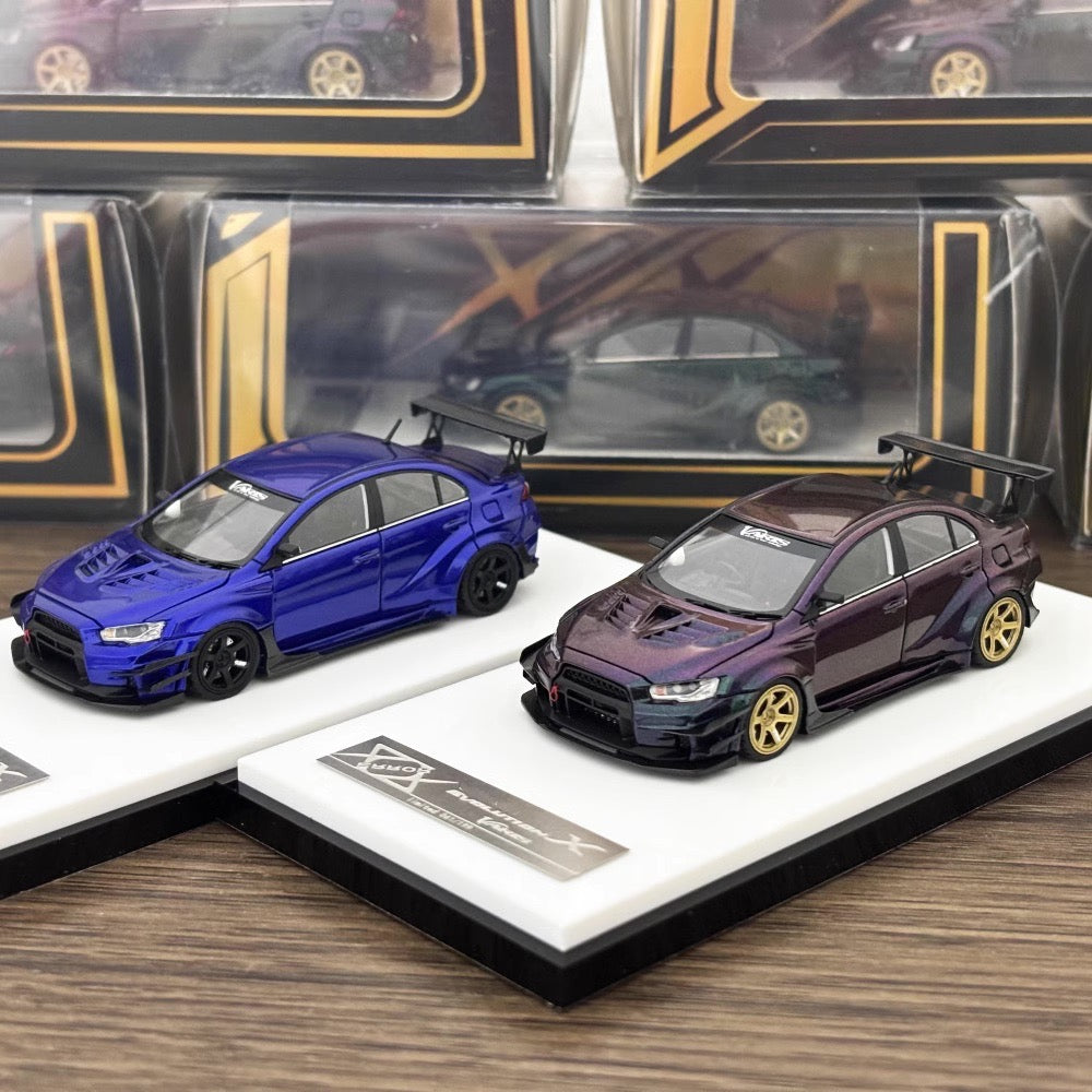 [Premium Resin Model] 404 Error 1:64 Mitsubishi Lancer Evolution EVO X 10 Varis Wide Body Custom Metal Body Kit and Spoiler Candy Blue Limited 199 Pieces