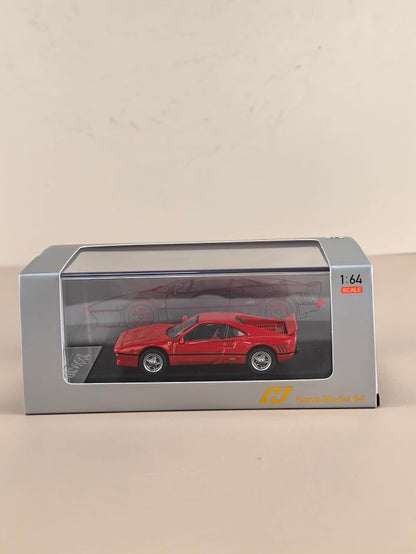 Hone Model 1:64 Ferrari 288 GTO Wide Body Custom Red with Racing Strips Openable Rear Engine Hood