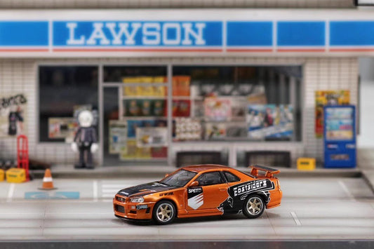 Street Weapon 1:64 Nissan Skyline GT-R R34 Z-Tune Need For Speed 7 Underground Orange Gold