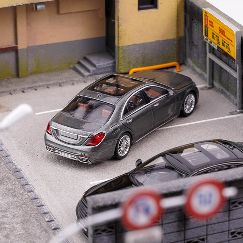 King Model 1:64 Mercedes-Benz S-Class W222 AMG S65L V12 Long Wheel Base Titanium Grey Limited 999 Pieces