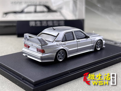 HKM 1:64 Mercedes-Benz 190E W201 2.5-16 EVO II Restmod Custom GT Silver Limited 999 Pieces