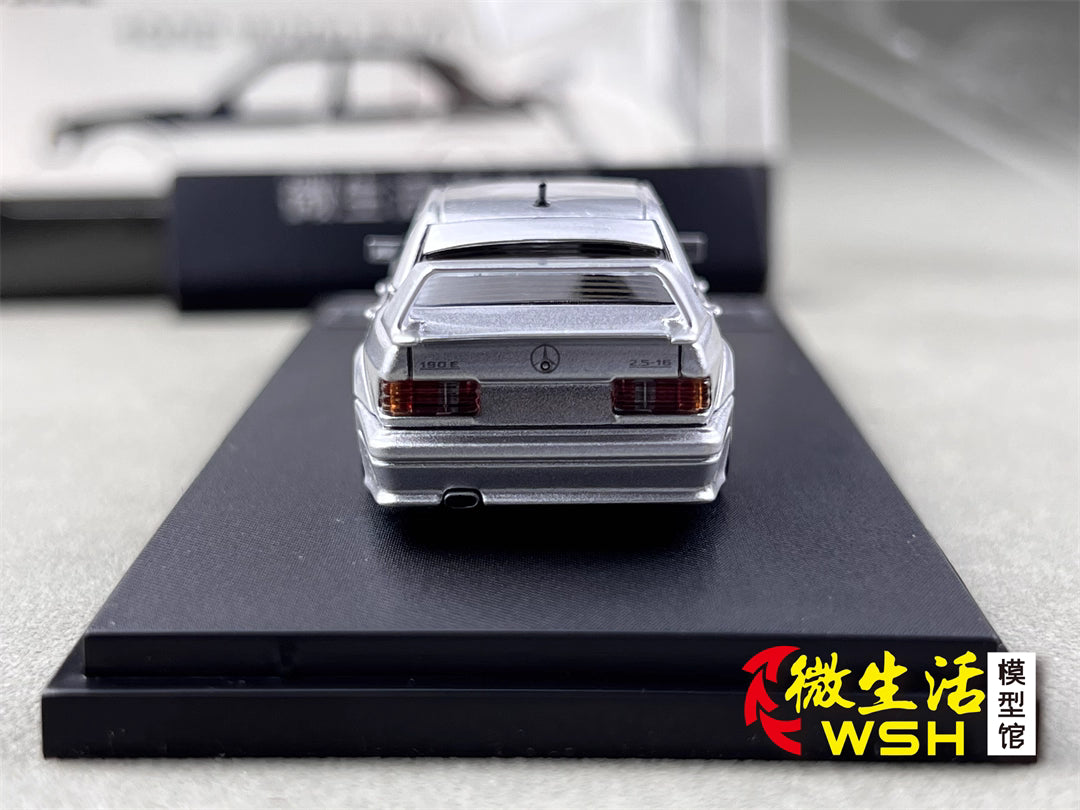 HKM 1:64 Mercedes-Benz 190E W201 2.5-16 EVO II Restmod Custom GT Silver Limited 999 Pieces