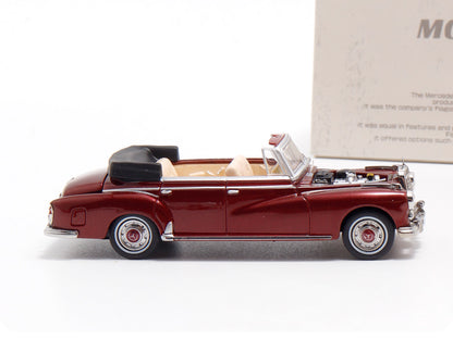 Mortal 1:64 Mercedes-Benz 300D Adenauer (W189) Soft Top Version Red & Silver Limited 499 Pieces (Removable Roof Top, Magnetic Removable Front Hood with Detailed Engine)