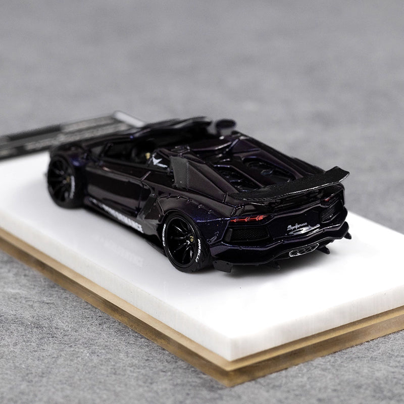 [Premium Resin Model] Fine Works 1:64 Lamborghini Aventador LP700-4 Roadster Convertible Liberty Walk Edition Magic Purple Limited to 199 Pieces