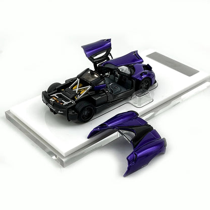 HKM Premium 1:64 Pagani Huayra Coupe 2014 Purple (Movable Rear Engine Boot, 2 Gull Wing Doors, Front and Rear Spoilers) Limited 999 Pieces