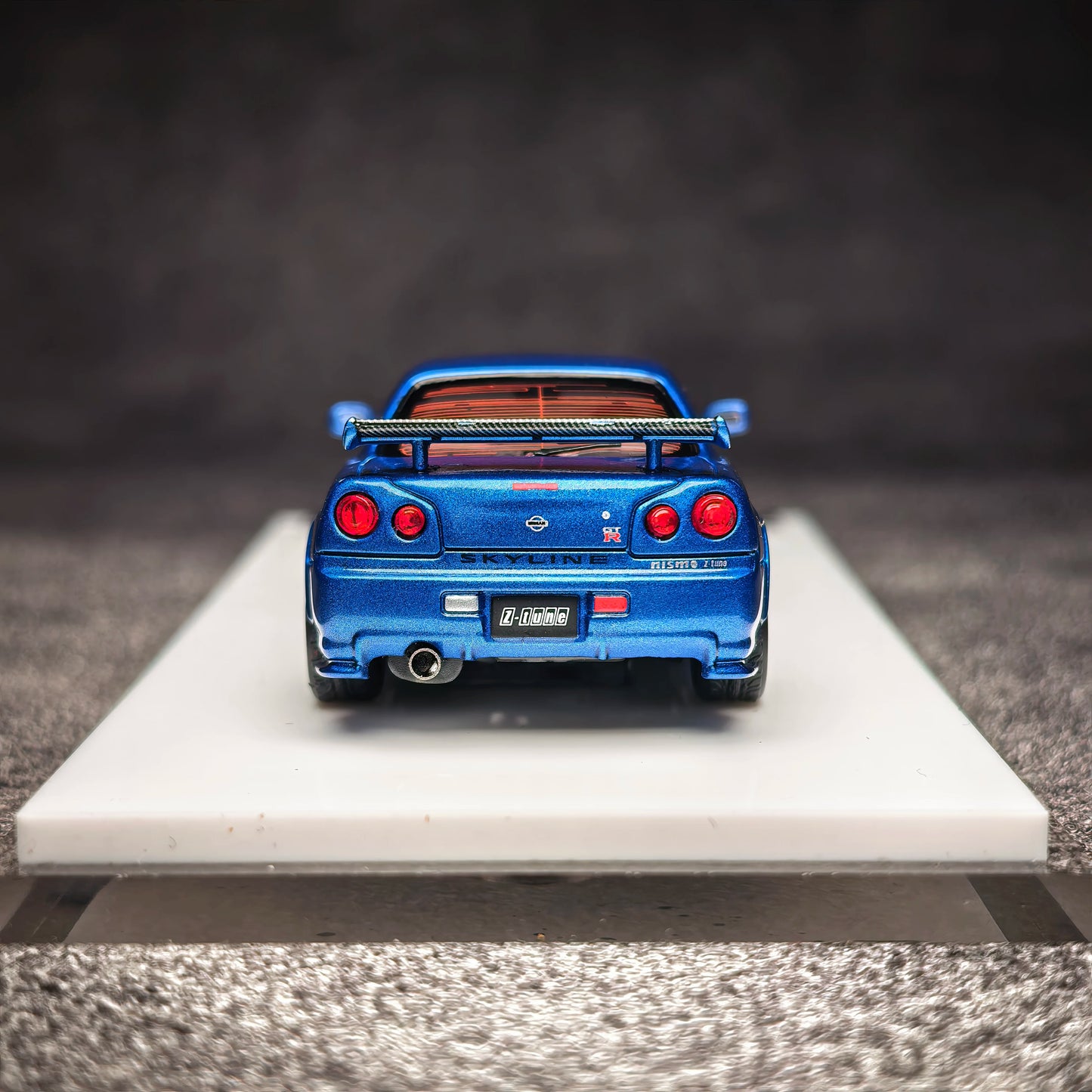 Motorhelix 1:64 Nissan Skyline GT-R R34 Nismo Z-Tune Bayside Blue Openable Front Hood Detailed Engine Official Licensed (Premium Box Packaging)