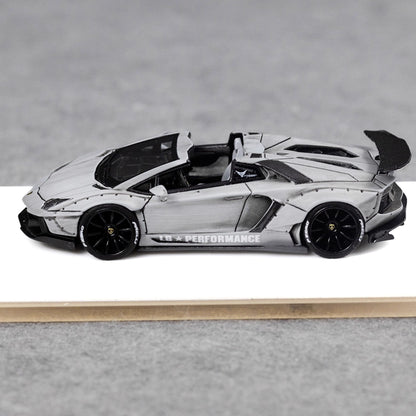 [Premium Resin Model] Fine Works 1:64 Lamborghini Aventador LP700-4 Roadster Convertible Liberty Walk Edition Combat Grey Limited to 199 Pieces