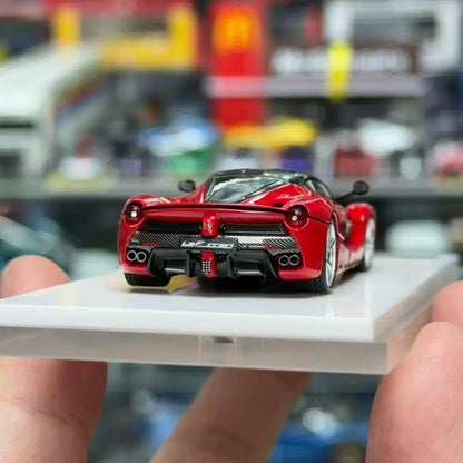 Street Buster 1:64 LaFerrari F150 Coupe Hard Top Rosso Corsa Standard Red Openable Rear Hood Detailed Engine
