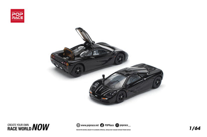 Pop Race 1:64 McLaren F1 Jet Black Opening Rear Hatch Detailed Engine (PR640230)