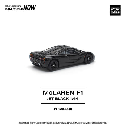 Pop Race 1:64 McLaren F1 Jet Black Opening Rear Hatch Detailed Engine (PR640230)