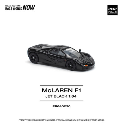 Pop Race 1:64 McLaren F1 Jet Black Opening Rear Hatch Detailed Engine (PR640230)