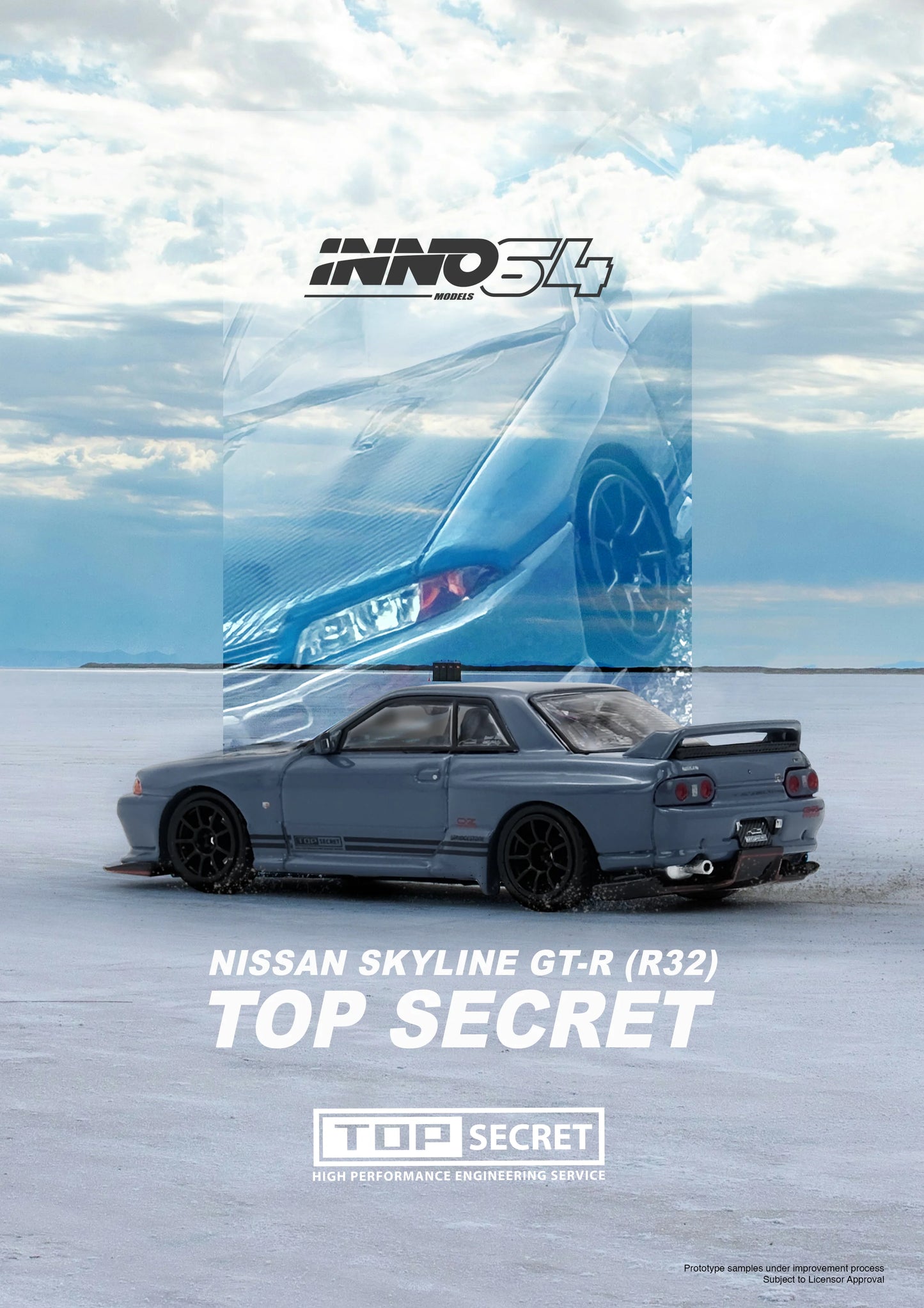 INNO64 1:64 Nissan TOP SECRET R32 GT-R Stealth Grey (IN64-R32TS-STGR)