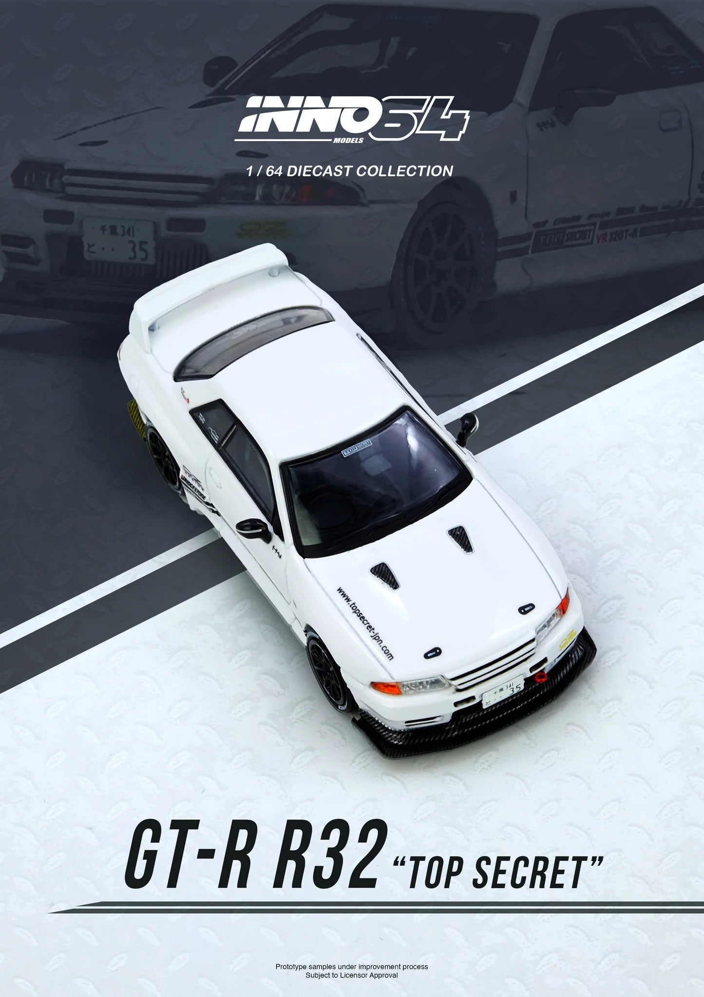 INNO64 1:64 Nissan TOP SECRET VR32 GT-R White (IN64-VR32TS-WHITE)