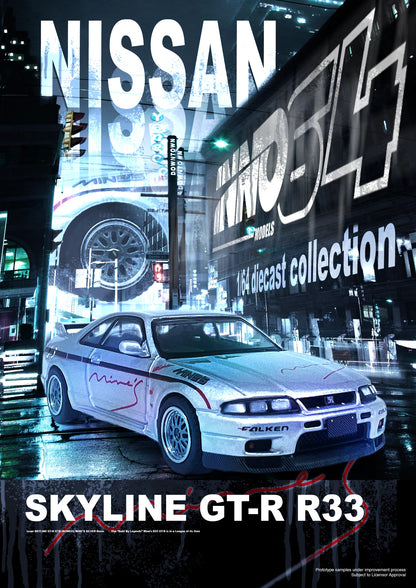 INNO64 1/64 Nissan Skyline GT-R (R33) TUNED BY MINE'S Silver (IN64-R33-MINES-S)